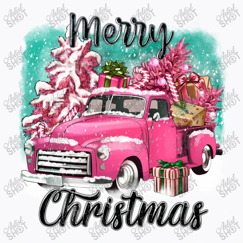 Pink Merry Christmas Truck T-Shirt 7 Pink Merry Christmas Truck T-Shirt - Image 5