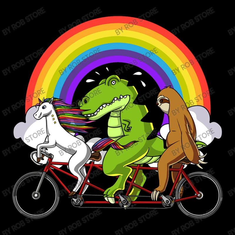 Unicorn Sloth T Rex Dinosaur Riding Bicycle Slide Sandal 6 Unicorn Sloth T Rex Dinosaur Riding Bicycle Slide Sandal - Image 4