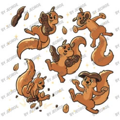 Peanut Cute Squirrels 3/4 Sleeve Shirt -Rugged Roots Store d.2526930920.25081655.s3.1 ffffff SmVvcmdl 800x800 1