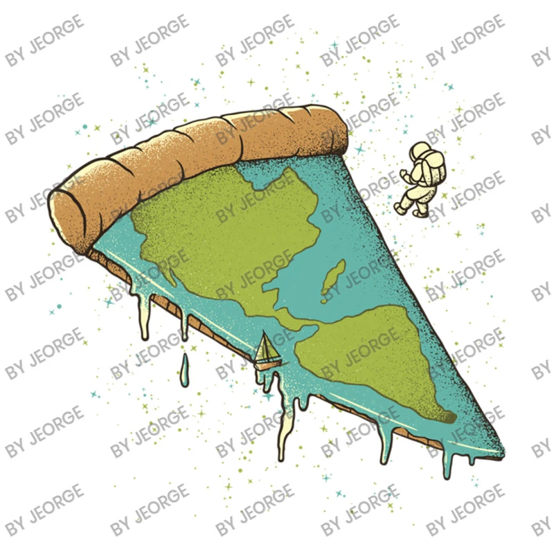 Pizza Earth 3/4 Sleeve Shirt 7 Pizza Earth 3/4 Sleeve Shirt - Image 5