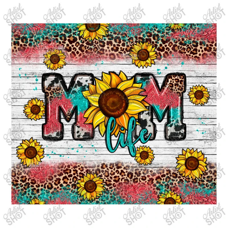 Mom Life Leopard Sunflower 3/4 Sleeve Shirt 7 Mom Life Leopard Sunflower 3/4 Sleeve Shirt - Image 5