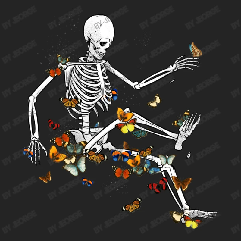 Skeleton Flowting On Space Butterflies 3/4 Sleeve Shirt 7 Skeleton Flowting On Space Butterflies 3/4 Sleeve Shirt - Image 5