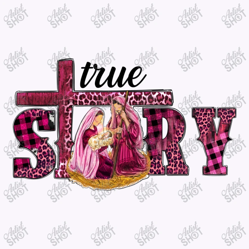 Pink Christmas True Story Holy Family Tank Top 7 Pink Christmas True Story Holy Family Tank Top - Image 5