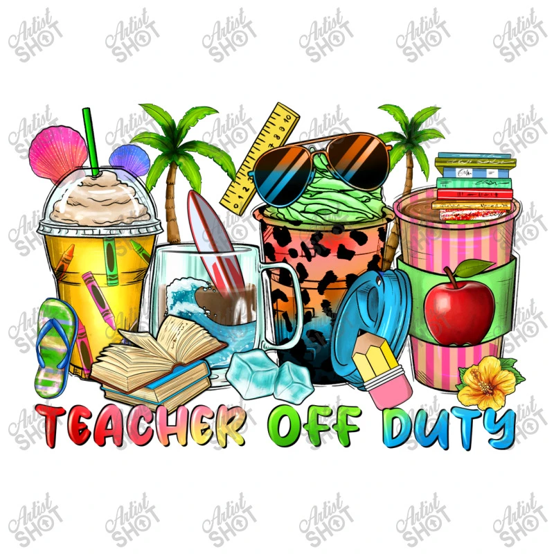 Teacher Off Duty Coffee Cups 3/4 Sleeve Shirt 7 Teacher Off Duty Coffee Cups 3/4 Sleeve Shirt - Image 5