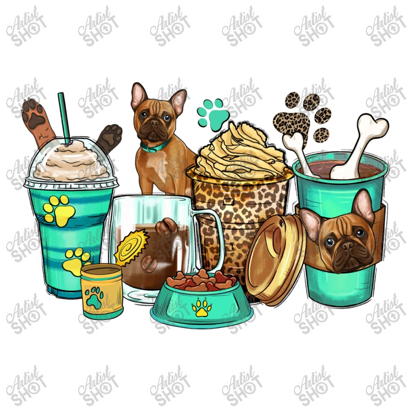 French Bulldog Coffee Cups 3/4 Sleeve Shirt 7 French Bulldog Coffee Cups 3/4 Sleeve Shirt - Image 5