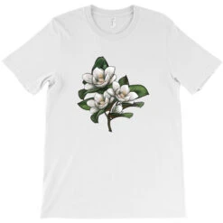 Magnolia Flower Illustration T-Shirt -Rugged Roots Store pd.2510189345.24.24945490.s3.1 front white ffffff none x25y19.5 130 800x800 1