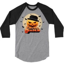 Clockwork Pumpkin Halloween Digital Art 3/4 Sleeve Shirt -Rugged Roots Store pd.2525304245.33.25071674.s3.1 front deep heather and black ffffff none x0y0 150 800x800 1