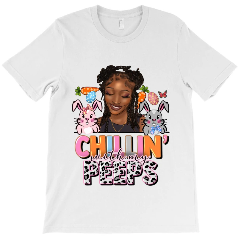 Chillin With My Peeps Black Woman T-Shirt 5 Chillin With My Peeps Black Woman T-Shirt - Image 3