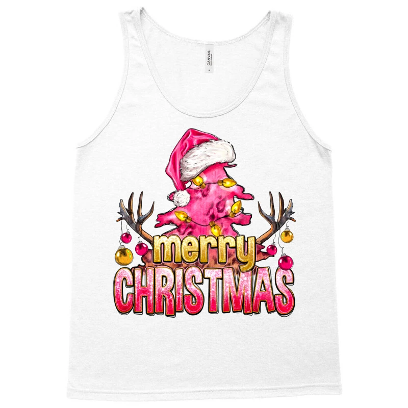 Pink Merry Christmas Tank Top 5 Pink Merry Christmas Tank Top - Image 3