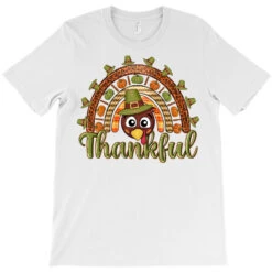 Turkey Rainbow Thankful Thanksgiving T-Shirt -Rugged Roots Store pd.2526432165.24.25057430.s3.1 front white ffffff none x0y0 180 800x800 1