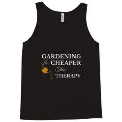 Gardening Is Cheaper Than Therapy Typography Tank Top -Rugged Roots Store pd.2526469277.30.25090998.s3.1 front black ffffff none x0y0 180 800x800 1