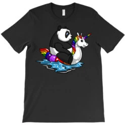 Panda Bear Riding Unicorn Float Pool Party T-Shirt -Rugged Roots Store pd.2526652708.24.25085253.s3.1 front black ffffff none x0y0 180 800x800 1