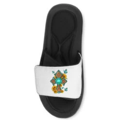 Western Gemstone Cross With Sunflowers And Butterf Slide Sandal -Rugged Roots Store pd.2526680547.202.25095120.s3.1 front customized f5f5f5 none x90y57 60 800x800 1