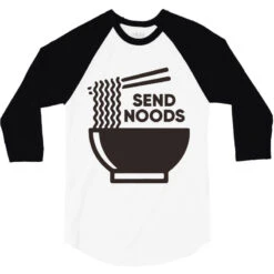 Send Noods Ramen 3/4 Sleeve Shirt -Rugged Roots Store pd.2526894642.33.25099474.s3.1 front white and black ffffff none x0y15.5 150 800x800 1