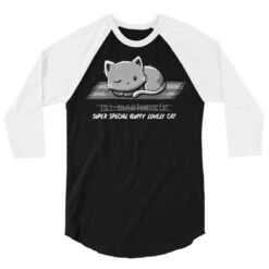 Not A Regular Domestic Cat Black 3/4 Sleeve Shirt -Rugged Roots Store pd.2526924947.33.25078140.s3.1 front black and white ffffff none x0y0 150 800x800 1