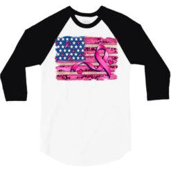 American Flag And Cancer Ribbon Pattern 3/4 Sleeve Shirt -Rugged Roots Store pd.2526957488.33.25097420.s3.1 front white and black ffffff none x0y0 150 800x800 1