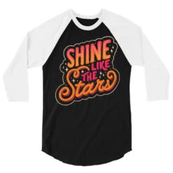 Shine Like The Stars 3/4 Sleeve Shirt -Rugged Roots Store pd.2526960813.33.25089826.s3.1 front black and white ffffff none x0y0 150 800x800 1