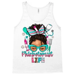 Phlebotomist Life Messy Bun Tank Top -Rugged Roots Store pd.2526970286.30.25100629.s3.1 front white ffffff none x2.5y0 175 800x800 1