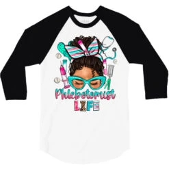 Phlebotomist Life Messy Bun 3/4 Sleeve Shirt -Rugged Roots Store pd.2526970290.33.25100629.s3.1 front white and black ffffff none x0y0 150 800x800 1