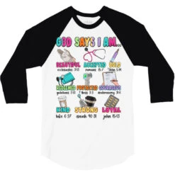 God Says I Am 3/4 Sleeve Shirt -Rugged Roots Store pd.2526973233.33.25100614.s3.1 front white and black ffffff none x0y0 150 800x800 1