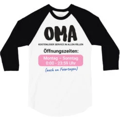 Oma Kostenloser Service In Allen Fällen 3/4 Sleeve Shirt -Rugged Roots Store pd.2527009197.33.25087387.s3.1 front white and black ffffff none x0y0 150 800x800 1