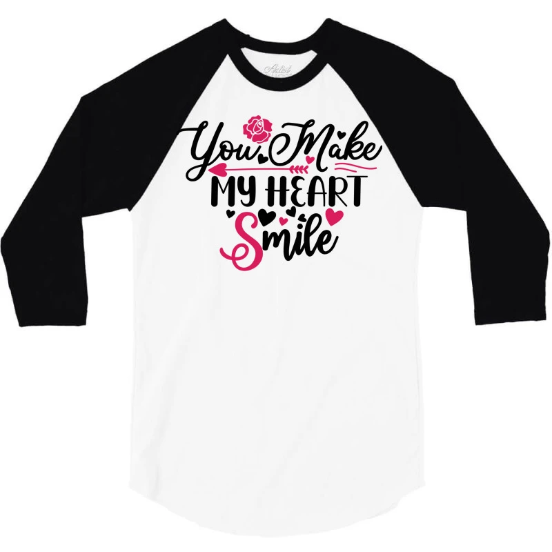 You Make My Heart Smile Happy Valentine S Day Roma 3/4 Sleeve Shirt 5 You Make My Heart Smile Happy Valentine S Day Roma 3/4 Sleeve Shirt - Image 3
