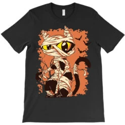 Vintage Scary Halloween Mummy Black Cat Horror Cre T-Shirt -Rugged Roots Store pd.2527012852.24.25088452.s3.1 front black ffffff none x0y0 180 800x800 1
