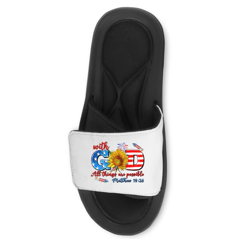 With God All Things Are Possible Usa Slide Sandal 4 With God All Things Are Possible Usa Slide Sandal - Image 2