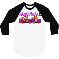 Basketball Brother 3/4 Sleeve Shirt -Rugged Roots Store pd.2527069918.33.25096823.s3.1 front white and black ffffff none x0y0 150 800x800 1