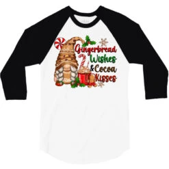 Gingerbread Wishes And Cocoa Kisses 3/4 Sleeve Shirt -Rugged Roots Store pd.2527097489.33.25086043.s3.1 front white and black ffffff none x0y0 150 800x800 1