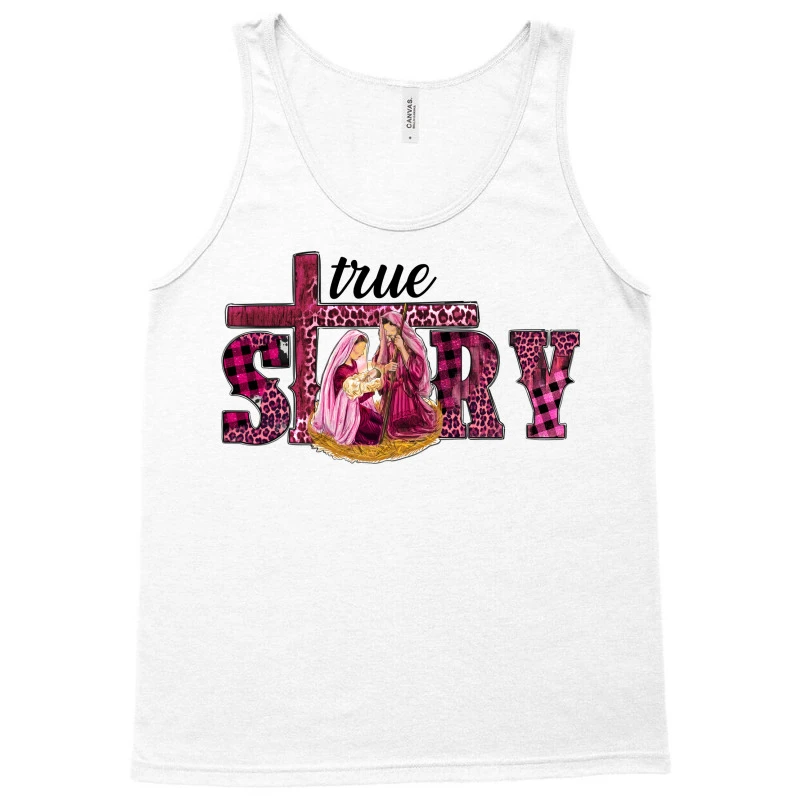 Pink Christmas True Story Holy Family Tank Top 5 Pink Christmas True Story Holy Family Tank Top - Image 3