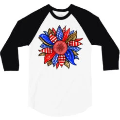 America Sunflower 3/4 Sleeve Shirt -Rugged Roots Store pd.2527115061.33.25102437.s3.1 front white and black ffffff none x0y0 150 800x800 1