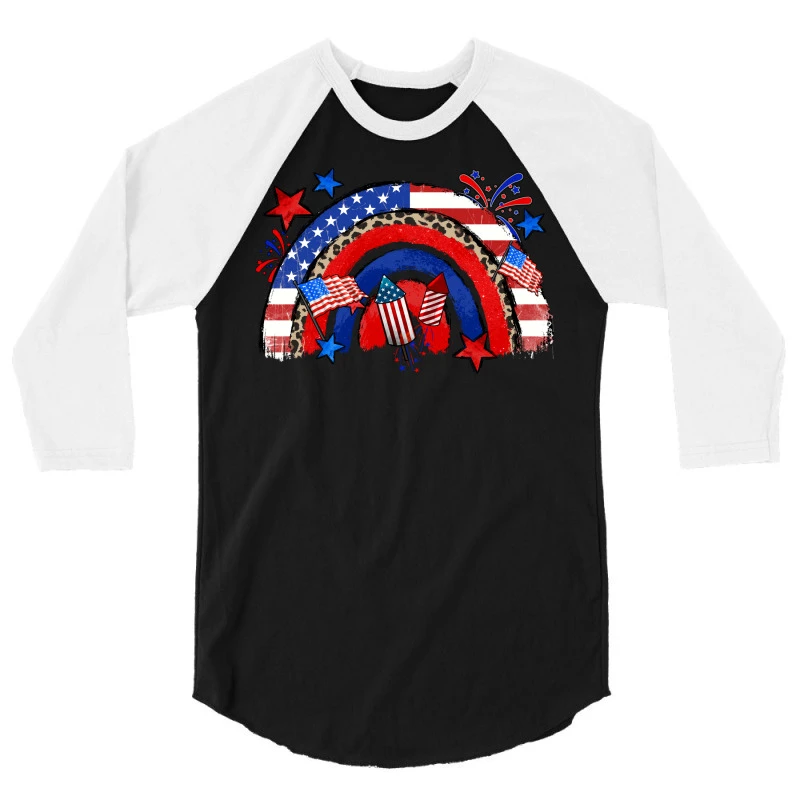 American Rainbow 3/4 Sleeve Shirt 5 American Rainbow 3/4 Sleeve Shirt - Image 3