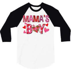 Mama's Boy Valentine's Day 3/4 Sleeve Shirt -Rugged Roots Store pd.2527128506.33.25102537.s3.1 front white and black ffffff none x0y0 150 800x800 1