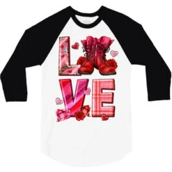Army Boots Love Valentine's Day 3/4 Sleeve Shirt -Rugged Roots Store pd.2527129225.33.25102535.s3.1 front white and black ffffff none x2y0 146 800x800 1