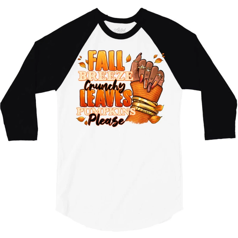 Fall Breeze Crunchy Leaves Pumpkins Please 3/4 Sleeve Shirt 5 Fall Breeze Crunchy Leaves Pumpkins Please 3/4 Sleeve Shirt - Image 3