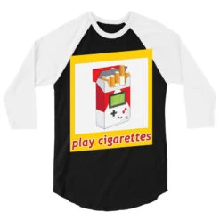 Play Cigarettes 3/4 Sleeve Shirt -Rugged Roots Store pd.2527137760.33.25102702.s3.1 front black and white ffffff none x0y5.5 150 800x800 1
