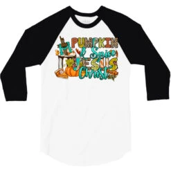 Pumpkin Spice And Jesus Christ 3/4 Sleeve Shirt -Rugged Roots Store pd.2527149633.33.25102841.s3.1 front white and black ffffff none x0y0 150 800x800 1
