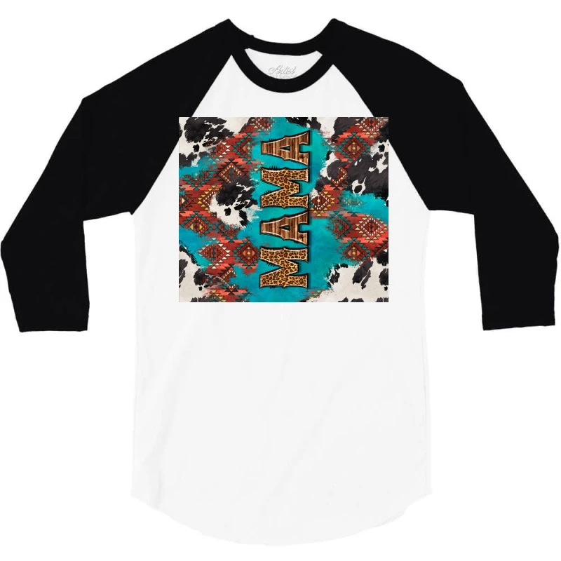 Western Mama With Aztec 3/4 Sleeve Shirt 5 Western Mama With Aztec 3/4 Sleeve Shirt - Image 3
