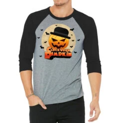 Clockwork Pumpkin Halloween Digital Art 3/4 Sleeve Shirt