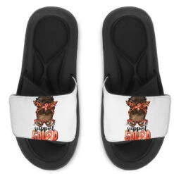 Afro Messy Bun Endometrial Cancer Support Squad Slide Sandal