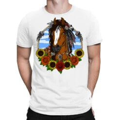 Horse Hippie Sunflowers T-Shirt