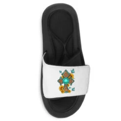 Western Gemstone Cross With Sunflowers And Butterf Slide Sandal -Rugged Roots Store pmd.2526680547.202.25095120.s3.1 front customized1 f5f5f5 none x90y57 60 800x800 1