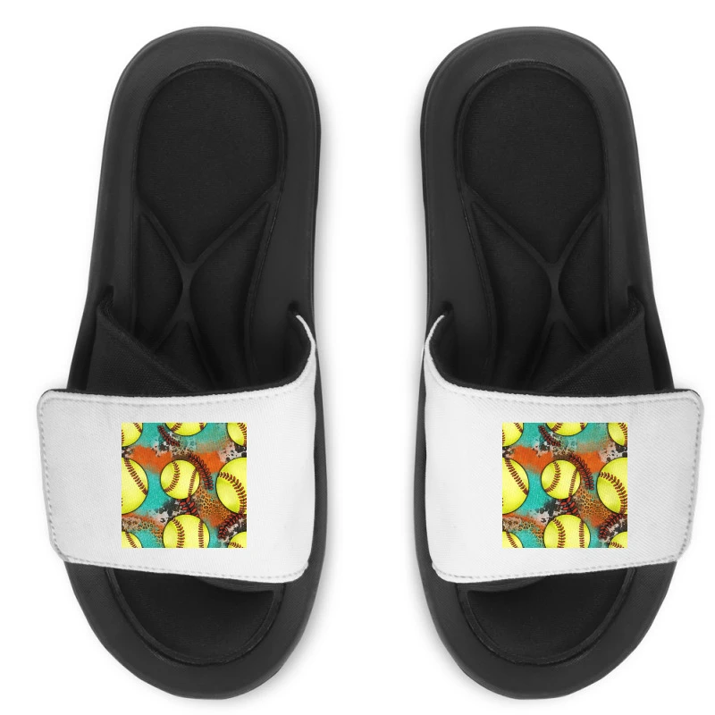 Softball Seamless Pattern Slide Sandal 3 Softball Seamless Pattern Slide Sandal