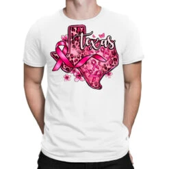 Cancer Awareness Ribbon Texas Map T-Shirt