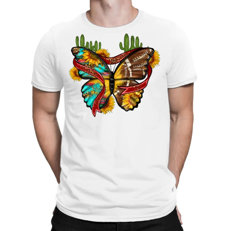 Western American Football Butterfly T-Shirt 3 Western American Football Butterfly T-Shirt