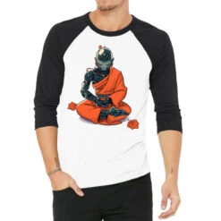 Meditation Robot Monk 3/4 Sleeve Shirt