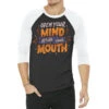 Open Your Mind Before Your Mouth 3/4 Sleeve Shirt 1 Open Your Mind Before Your Mouth 3/4 Sleeve Shirt -Rugged Roots Store pmd.2526925822.33.25079418.s3.1 front black and white2 ffffff none x0y0 150 800x800 1