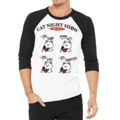 Perfect Cat Nigh Show Interview 3/4 Sleeve Shirt