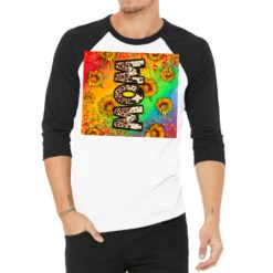 Mom Rainbow Sunflower 3/4 Sleeve Shirt